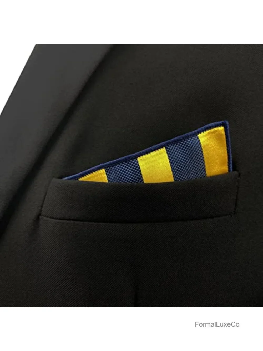Striped Pocket Square for Men Jacquard Woven Microfiber Silk